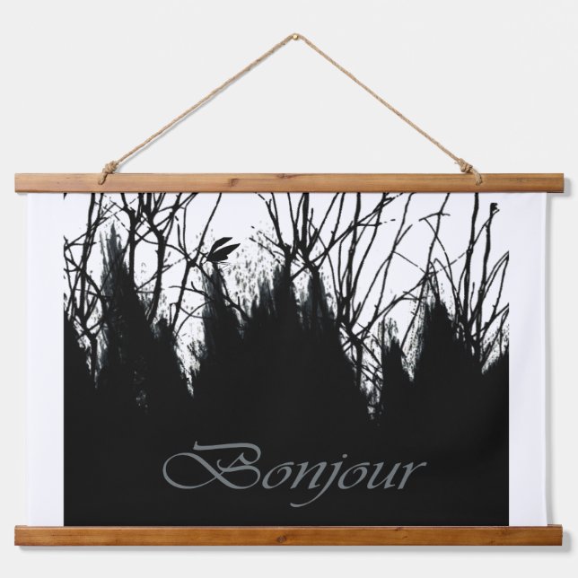 Guten Morgen Wandteppich Mit Holzrahmen (Vorne)