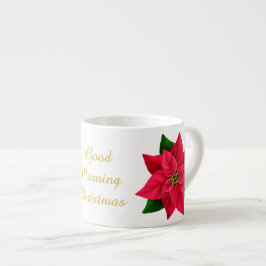 Guten Morgen Weihnachten Starker Kaffee Poinsettia Espressotasse