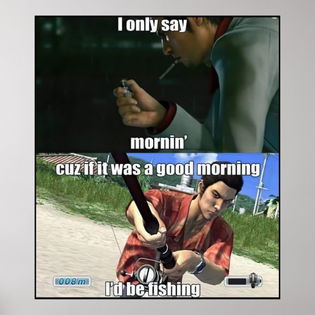 Guten Morgen Yakuza Meme Poster (Vorne)