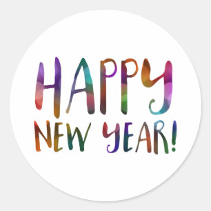 guten Rutsch ins Neue Jahr bokeh Runder Aufkleber