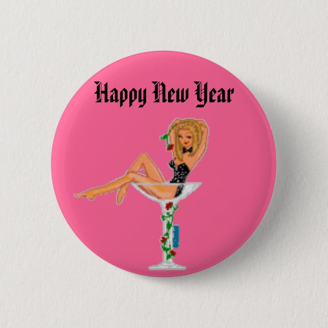 Guten Rutsch ins Neue Jahr Button (Vorderseite)