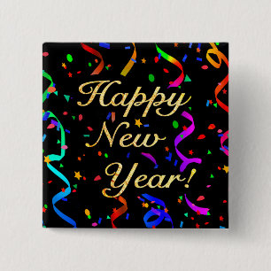 "Guten Rutsch ins Neue Jahr! "quadratischer Knopf Button