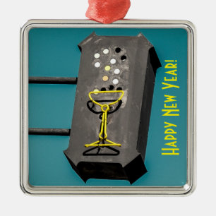 Guten Rutsch ins Neue Jahr-Weihnachtsverzierung Silbernes Ornament