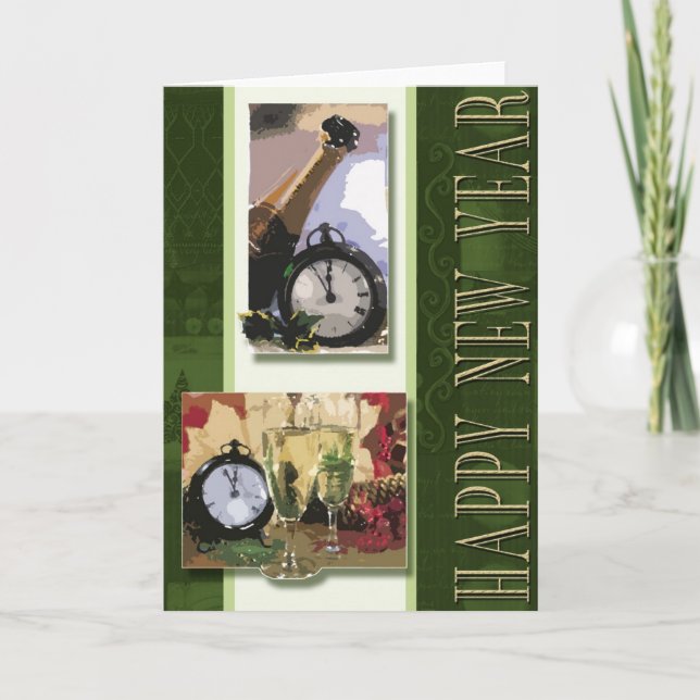 Guten Rutsch ins Neue Jahrkarte Feiertagskarte (Vorderseite)