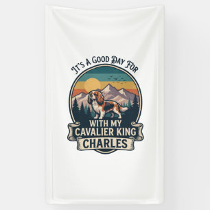 Guten Tag beim Wandern Cavalier King Charles Hund Banner