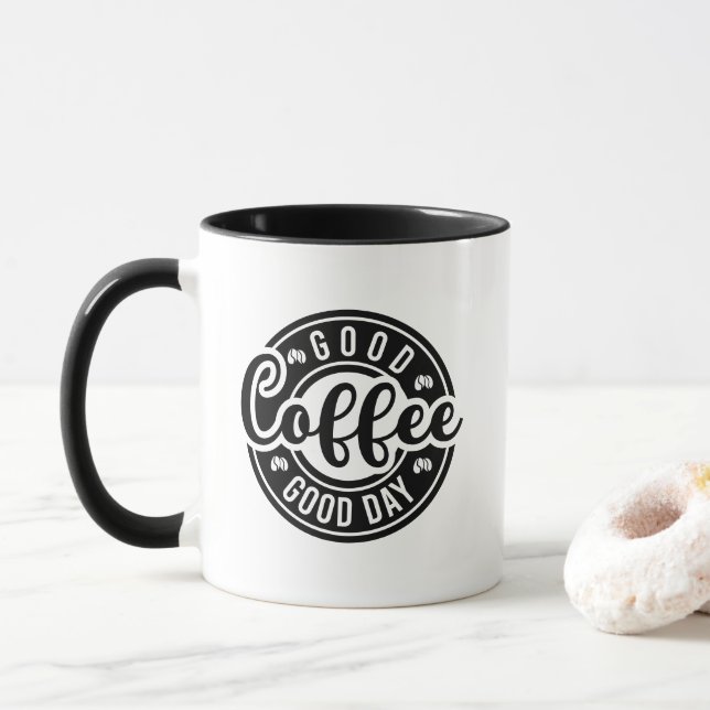 Guten Tag Kaffee Wortkunst Tasse (Mit Donut)