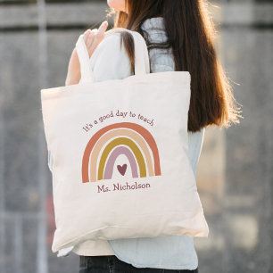 Guten Tag, Lehrerin Geschenk Boho Rainbow Tragetasche