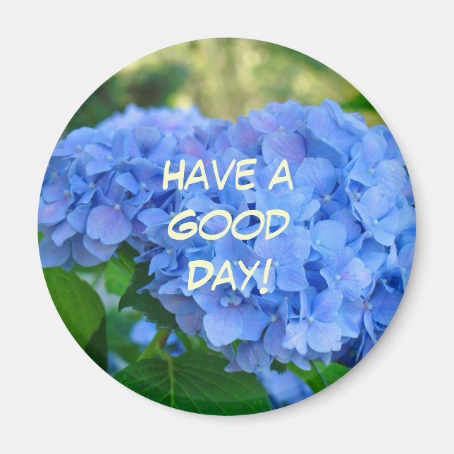 Guten Tag! Magnet Blue Hydrangea Blume (Vorne)