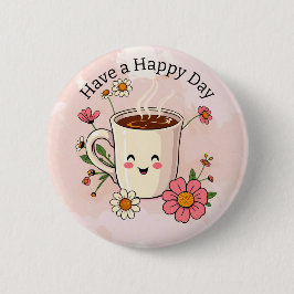 Guten Tag | Niedlicher Kaffee Button