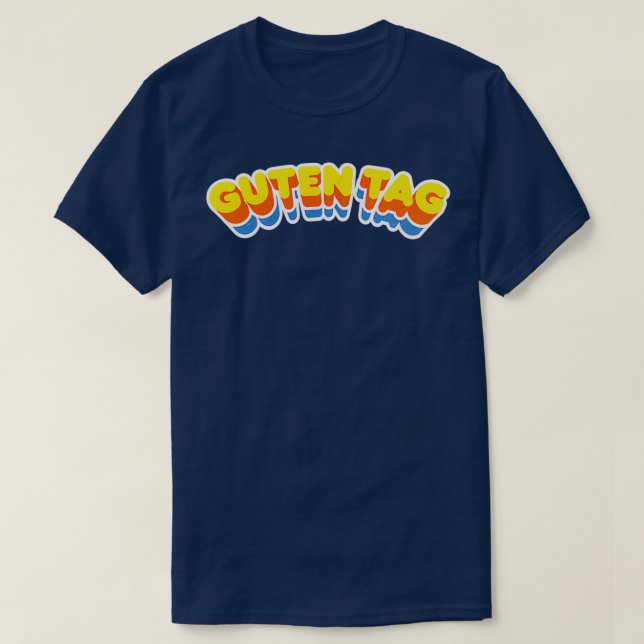 Guten Tag Retro-Kurve T-Shirt (Design vorne)