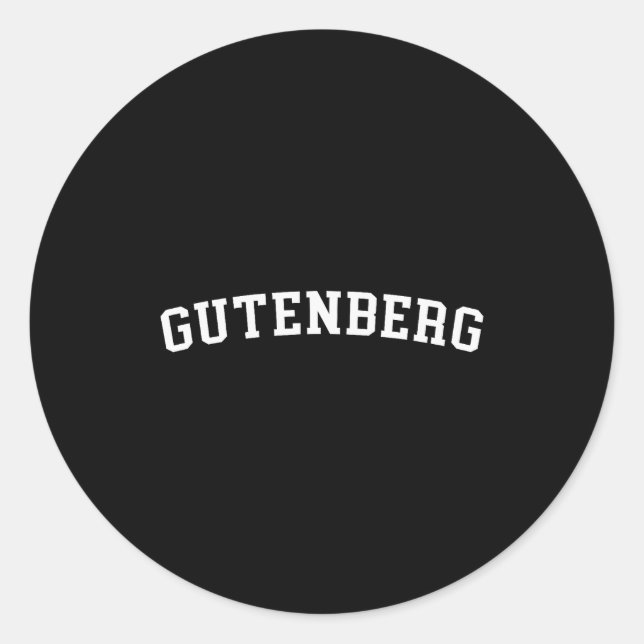 Gutenberg  runder aufkleber (Vorderseite)