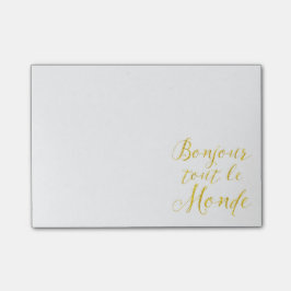 Gutenmorgen jeder französisches hallo Everbody Post-it Klebezettel