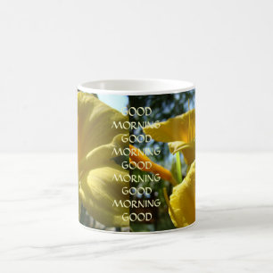 Gutenmorgen-Kaffeetasse-Tassen-Lilien-Blumen Tasse