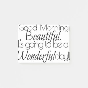 Gutenmorgen schön. Wunderbarer Tag! Post-it Klebezettel