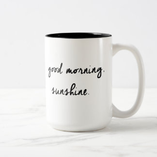 Gutenmorgen-Sonnenschein-schwarze u. weiße Tasse