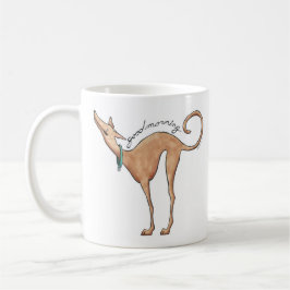 Gutenmorgen-Windhund-Illustrations-Kaffee-Tasse Kaffeetasse
