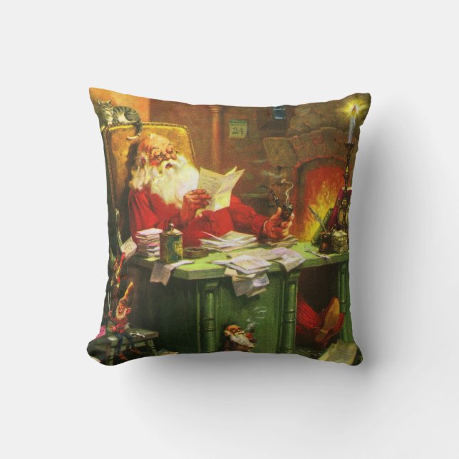 Guter alter Weihnachtsmann Kissen (Vorderseite)