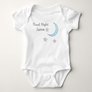 Guter blauer Mond der Nacht(der Name des Babys) Baby Strampler