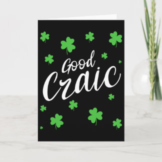Guter Craic Spaß Irischer Slang Shamrocks St Patri Karte
