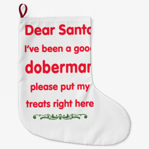 guter Dobermann Pinscher Großer Weihnachtsstrumpf