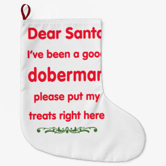 guter Dobermann Pinscher Großer Weihnachtsstrumpf