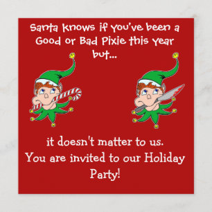 Guter Elf-schlechte Elf-Party Einladung