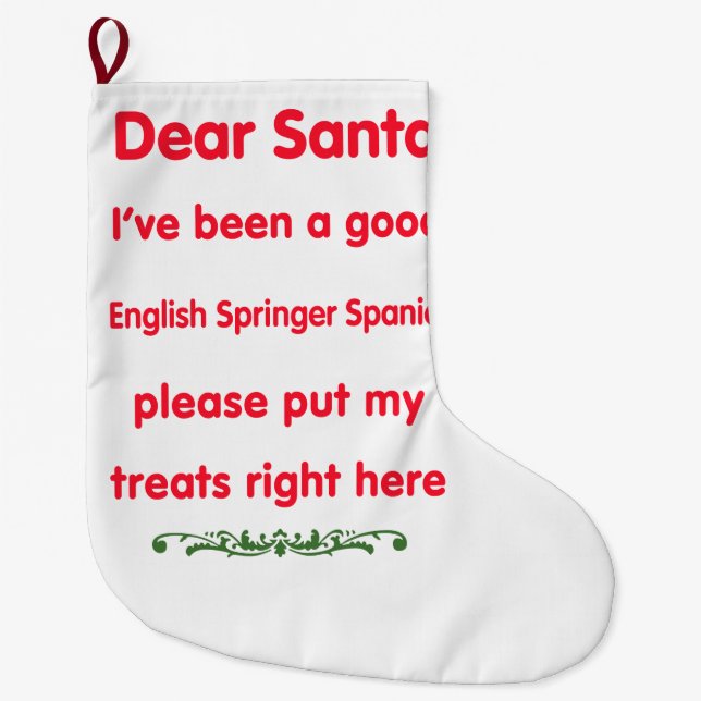 guter englischer SpringerSpaniel Großer Weihnachtsstrumpf (Vorderseite)
