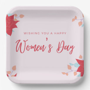 Guter Frauentag pink Pappteller