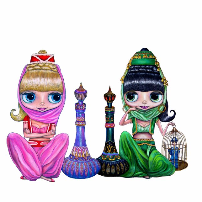 Guter Genie/schlechte Genie-Foto-Skulptur Freistehende Fotoskulptur (Vorne)