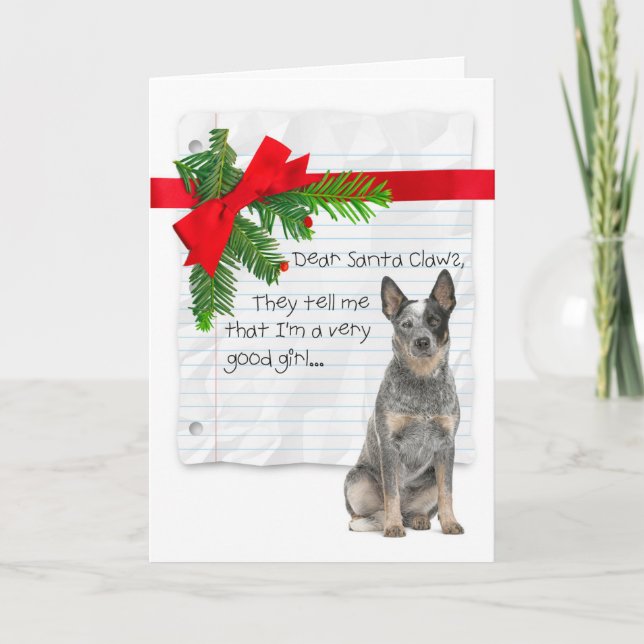 Guter Girl Cattle Dog Weihnachten (Vorderseite)
