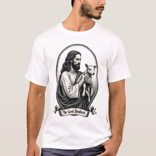 Guter Hirte Jesus Vintage Gravur Faith Shirt