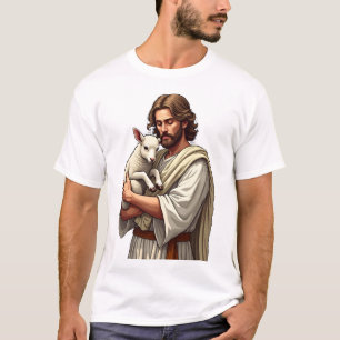 Guter Hirte Jesus Vintage Gravur T-Shirt