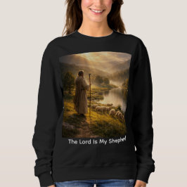 Guter Hirte Sonnenuntergangslandschaftskunst Sweatshirt