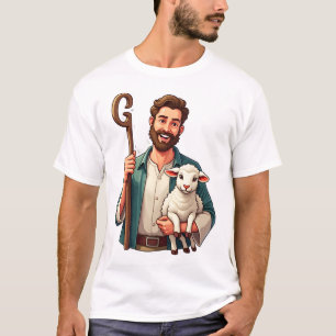 Guter Hirte Vintage-Gravur Jesus-Shirt (1) T-Shirt