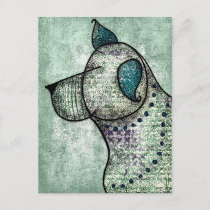 Guter Hund hört eine Leckerei Postkarte