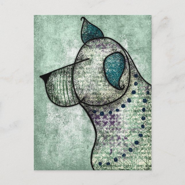 Guter Hund hört eine Leckerei Postkarte (Vorderseite)