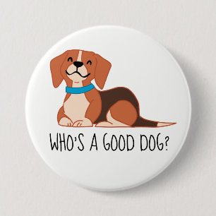 Guter Hund mit großer, 3-Zoll-Rundtaste Button
