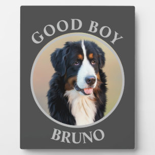Guter Junge Hund fügen Fototext Kunst grau moderne Fotoplatte