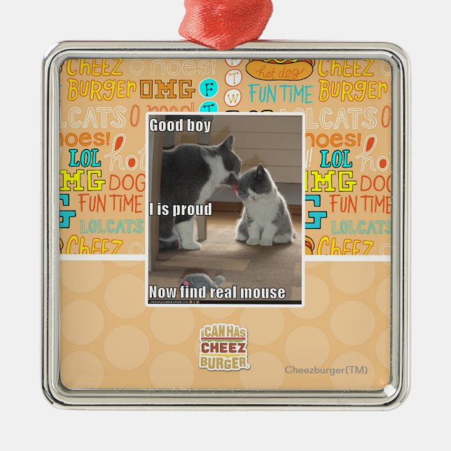 Guter Junge Silbernes Ornament (Vorne)