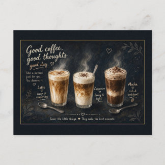 Guter Kaffee Gute Gedanken Latte Mocha Postkarte