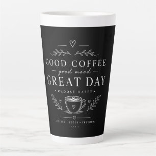 Guter Kaffee Gute Laune Großartiger Tag Minimalist Milchtasse