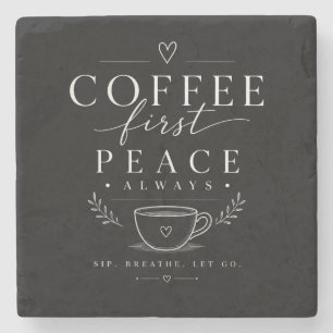 Guter Kaffee Gute Laune Großartiger Tag Minimalist Steinuntersetzer