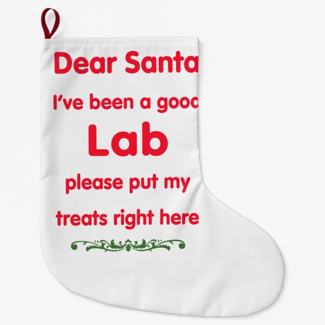 guter Labrador Großer Weihnachtsstrumpf (Vorderseite)