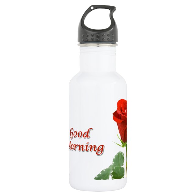 guter Morgen Edelstahlflasche (Vorderseite)