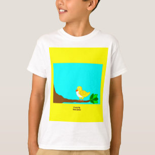 Guter Morgen Gelbvögel Jungen Weiße Basic T Shirt