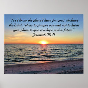 GUTER MORGEN GOTT JEREMIAH 29:11 SONNENREISE POSTER