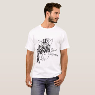 "Guter Morgen" niedlicher Zebra-schwarze/weiße T-Shirt