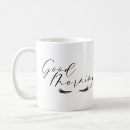 Guter Morgen Script Beauty Eye Lashes Kaffeetasse