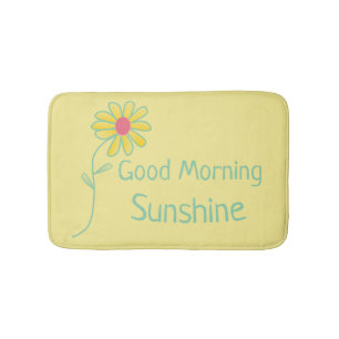 "Guter Morgen-Sonnenschein-" gelbes und grünes Badematte