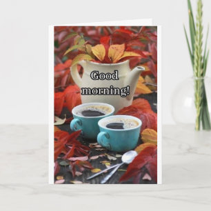 **GUTER MORGEN UND GLÜCKLICHER GEBURTSTAG** FEIERTAGSKARTE